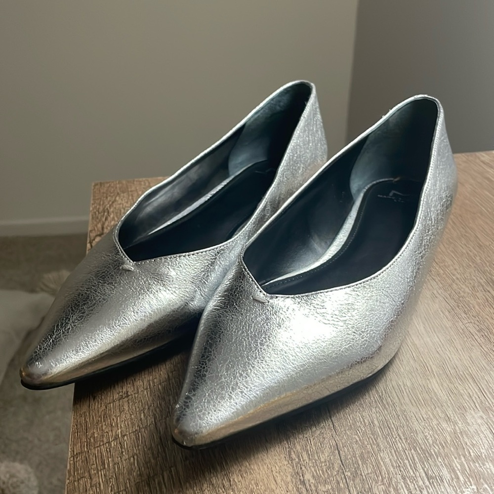 Silver Marc fisher flats size 8, worn 3 times